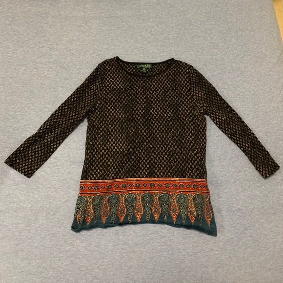 Graphic Vintage long sleeve blouse - Picture 1 of 4